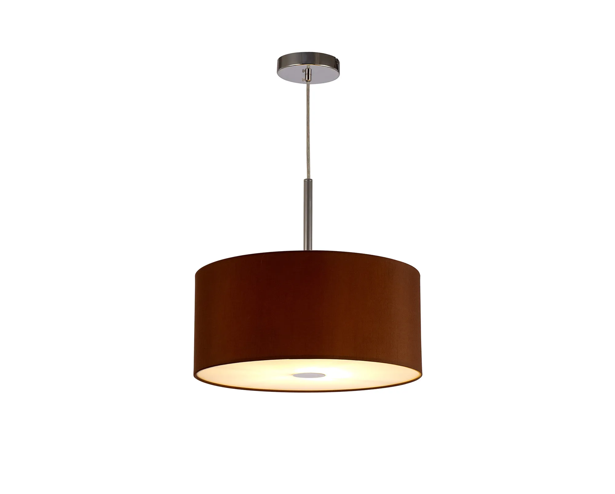 Baymont 40cm Pendant 1 Light Polished Chrome, Raw Cocoa/Grecian Bronze, Frosted Diffuser DK0138  Deco Baymont CH RC
